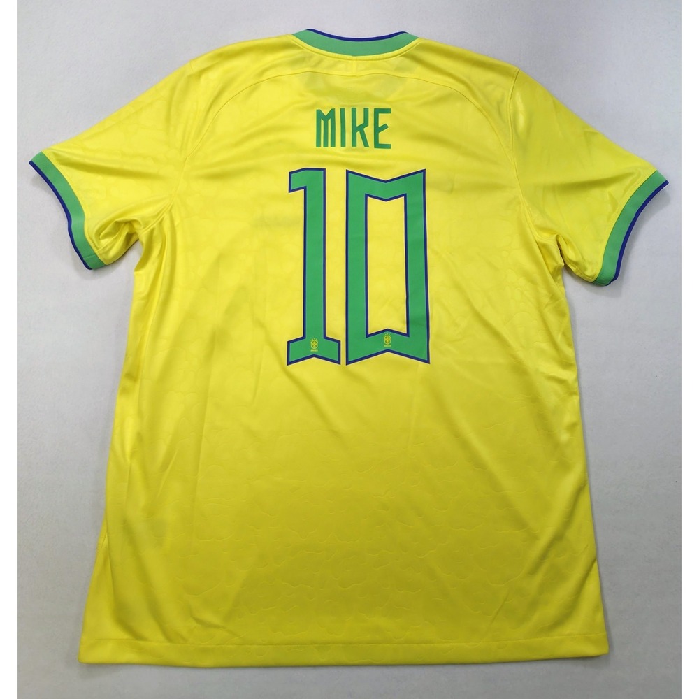 Nike Brazil 2022 Home Soccer Jersey 10 Mike dos Santos Nenatarvicius "MIKE" XL